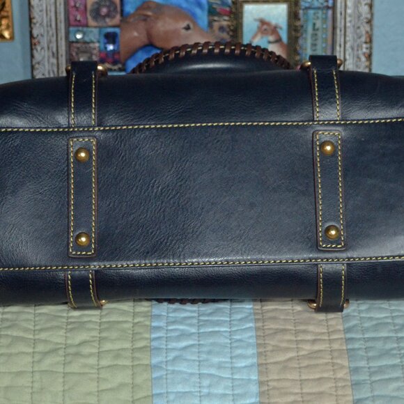 Dooney & Bourke Navy Florentine Small Satchel Purse Bag Fab Condition - Picture 3 of 10